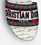 Dway Slide Adore Motif – the white upper is embroidered with the black Christian Paris signature and is – LUX VERSE Luxury Designer Fashion Outlet