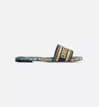 Dway Idylle motif Slide – the Dway slide is a hallmark and timeless style showcasing the navy blue and beige – LUX VERSE Luxury Designer Fashion Outlet