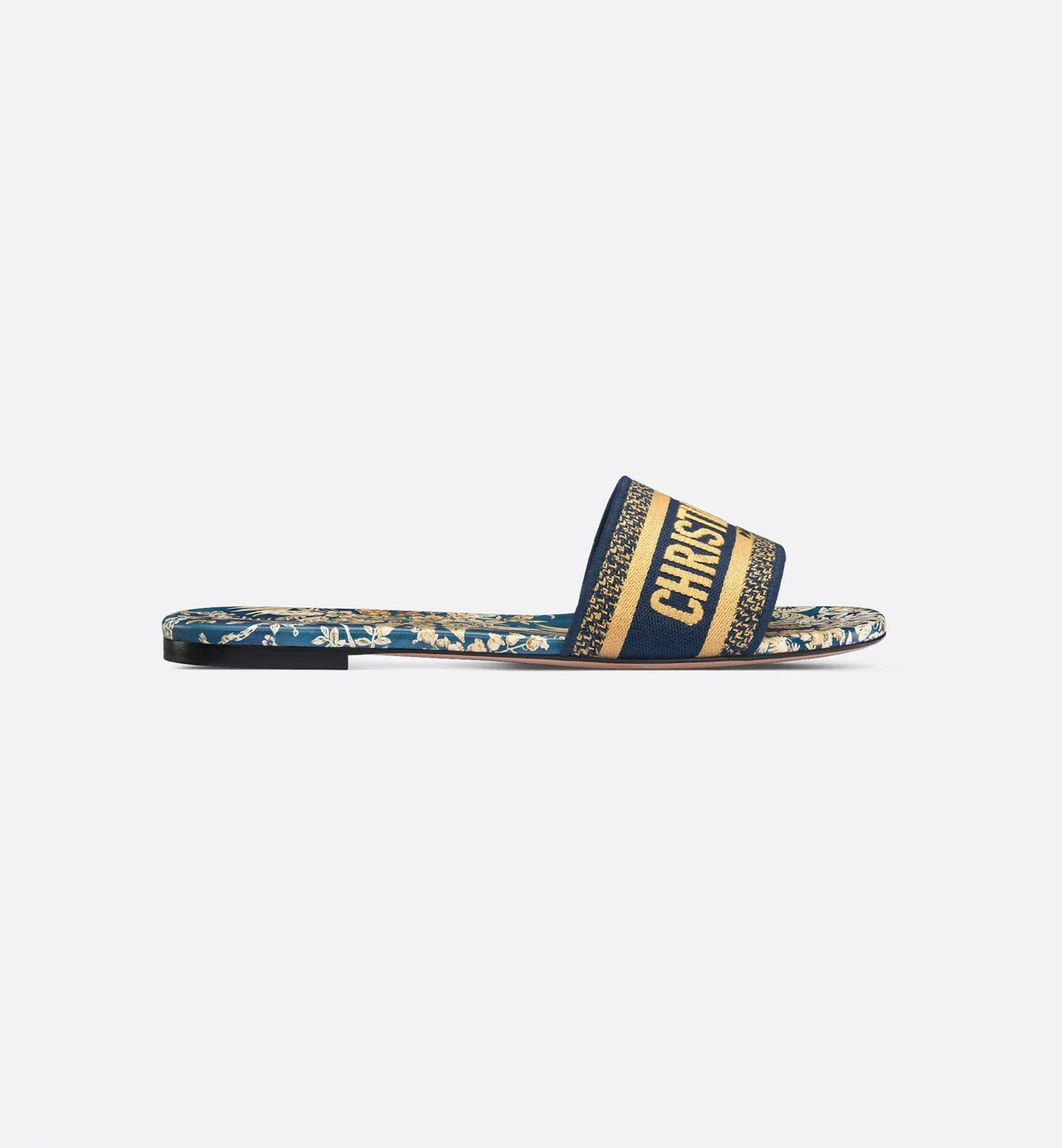 Dway Idylle motif Slide – the Dway slide is a hallmark and timeless style showcasing the navy blue and beige – LUX VERSE Luxury Designer Fashion Outlet