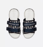 D-Wander Oblique Slide – the deep blue Oblique motif on the upper and the'CHRISTIAN'signature on the upper – LUX VERSE Luxury Designer Fashion Outlet