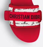 Evolution Slide – the Christian signature self-fastening strap adorns the white technical fabric – LUX VERSE Luxury Designer Fashion Outlet