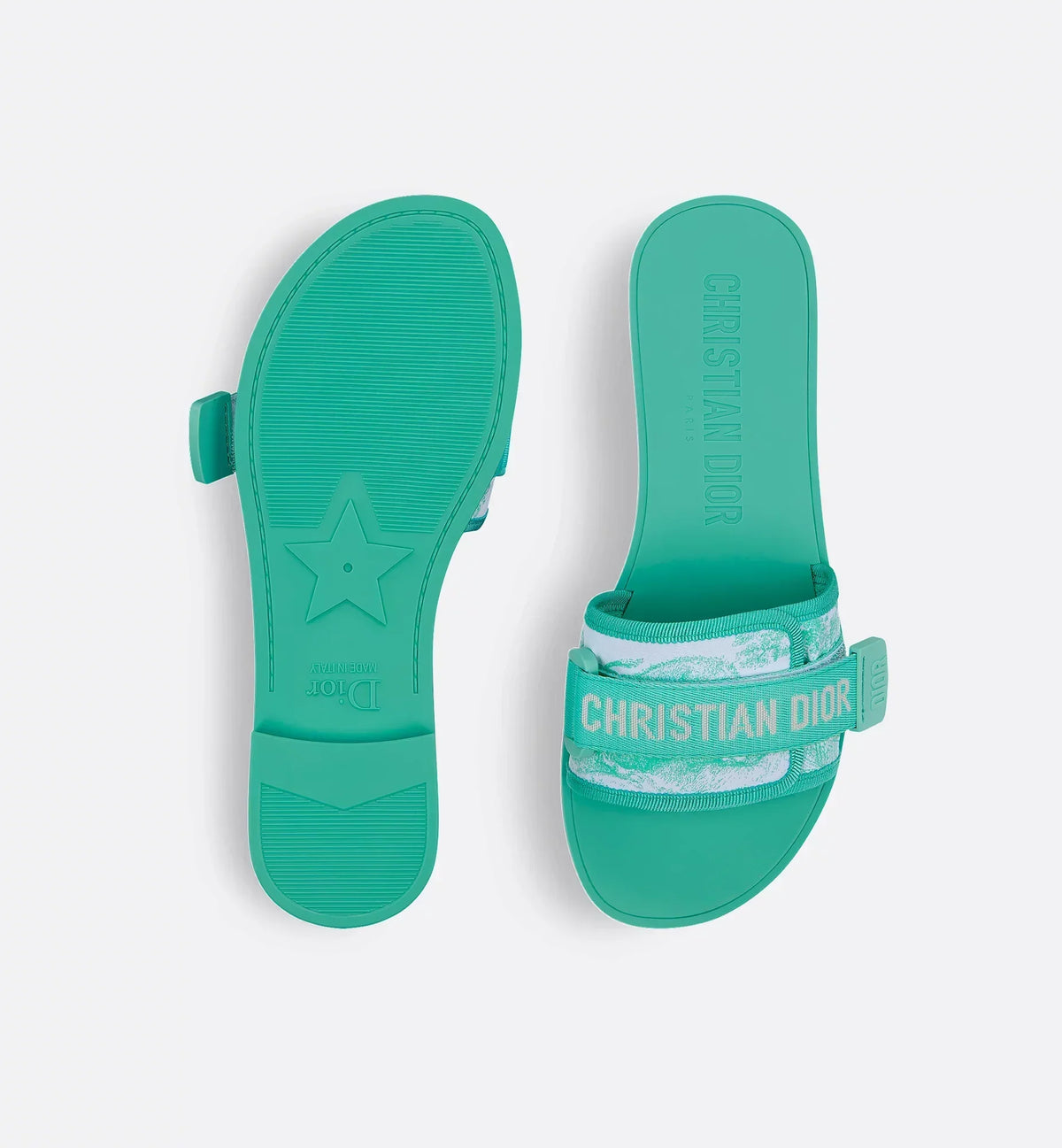 Evolution Aquamarina Slide – the Christian self-fastening strap adorns the technical fabric upper, which – LUX VERSE Luxury Designer Fashion Outlet
