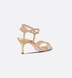 Dway Chic Heel Sandal – crafted in cotton embroidered with metallic thread and further adorned – LUX VERSE Luxury Designer Fashion Outlet