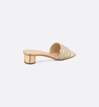 Dway Classy Heel Sandal – the design is offered in elegant gold-tone cotton embroidered with metallic thread – LUX VERSE Luxury Designer Fashion Outlet