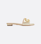 C'est Slide – gold-finish metal C and D initials on the front Leather sole with engraved star, – LUX VERSE Luxury Designer Fashion Outlet