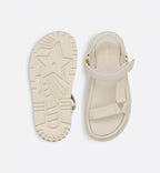 D-Wave Footwear Sandal – the style has white lambskin straps enhanced by the gold-tone Christian Paris – LUX VERSE Luxury Designer Fashion Outlet