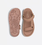 D-Wave aesthetic Sandal – the style has powder pink lambskin straps enhanced by the gold-tone Christian Paris – LUX VERSE Luxury Designer Fashion Outlet