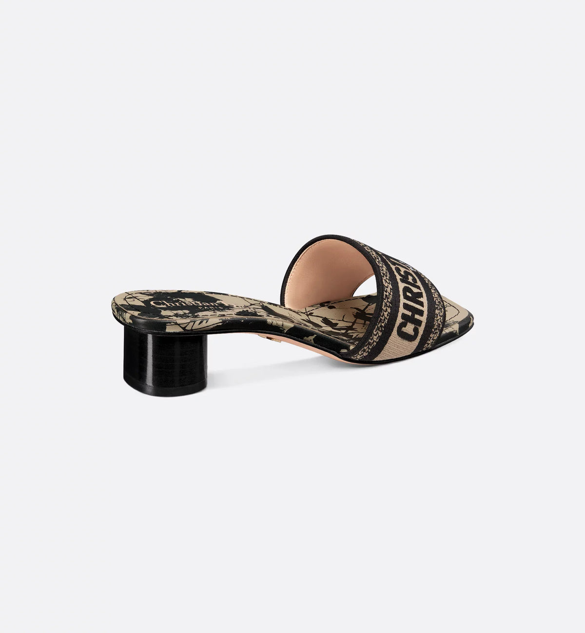 Dway Heeled Slide Mystiques Motif – the cotton upper is embroidered with the Christian Paris signature for an instantly – LUX VERSE Luxury Designer Fashion Outlet