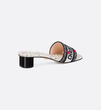Dway Heeled Slide Adore Motif – the white upper is embroidered with the black Christian Paris signature and is – LUX VERSE Luxury Designer Fashion Outlet