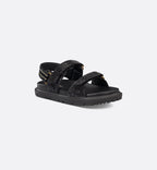 Cotton Black Sandal – the sandal has a modern silhouette in black cotton embroidered with tonal strass – LUX VERSE Luxury Designer Fashion Outlet