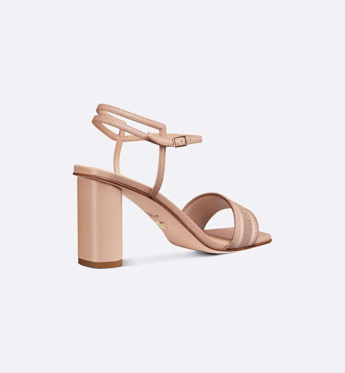 Dway Heeled Satin Sandal – combining embroidered satin with nude lambskin, it is distinguished by straps that – LUX VERSE Luxury Designer Fashion Outlet