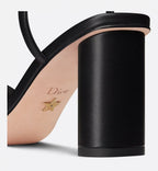 Dway Sleek Heeled Sandals – combining embroidered satin with black lambskin, it is distinguished by straps that – LUX VERSE Luxury Designer Fashion Outlet