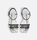 Dway Heeled Sandal Paris Motif – the style features the collection's signature Paris motif in white and black, – LUX VERSE Luxury Designer Fashion Outlet