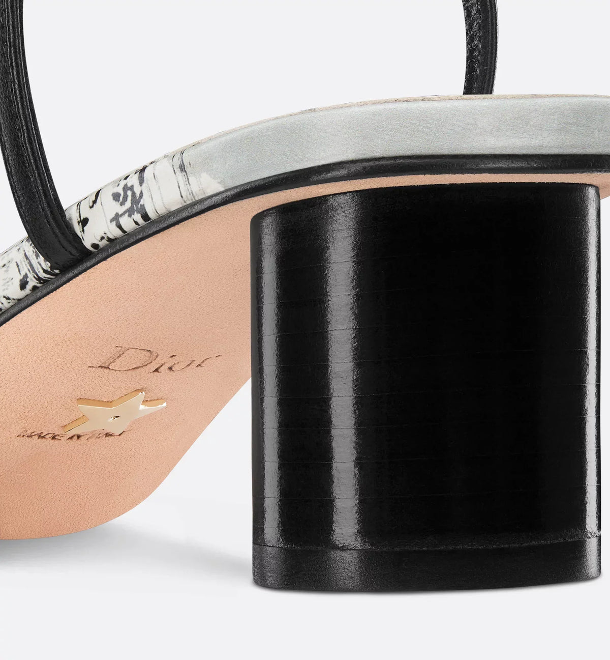 Dway Heeled Sandal Paris Motif – the Dway heeled sandal elegantly revisits a hallmark House creation – LUX VERSE Luxury Designer Fashion Outlet