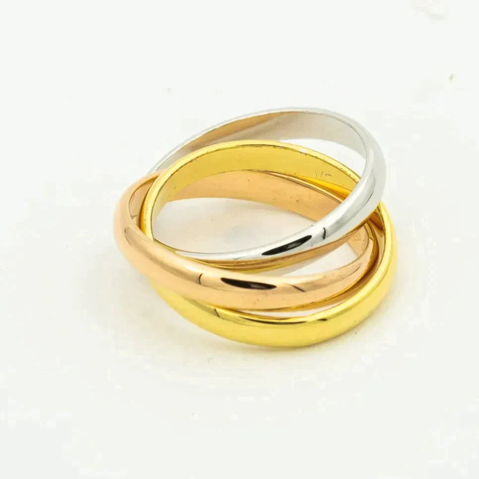 Trinity Ring Gold Rose Gold Silver – LUX VERSE Luxury Designer Fashion Outlet
