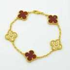 Clover 5 Motifs Carnelian Diamond Bracelet – LUX VERSE Luxury Designer Fashion Outlet