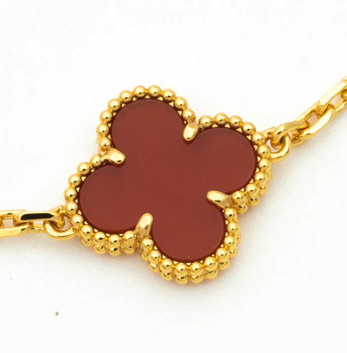 Clover 5 Motifs Carnelian Diamond Bracelet – LUX VERSE Luxury Designer Fashion Outlet