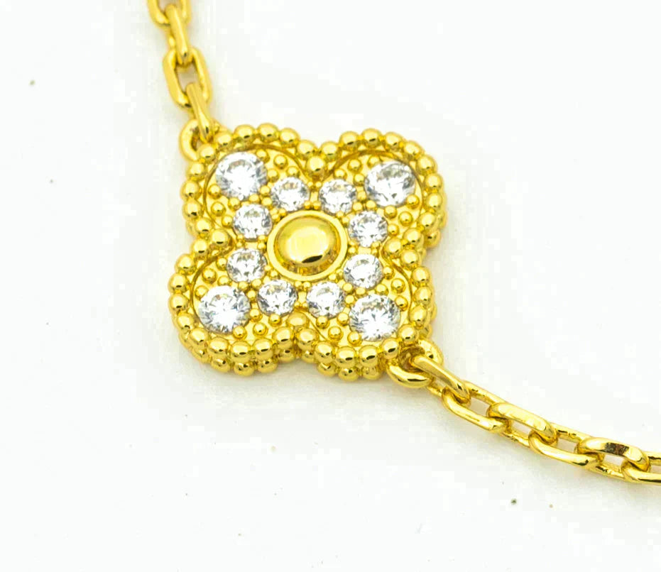 Clover 5 Motifs Laser Diamond Bracelet – LUX VERSE Luxury Designer Fashion Outlet