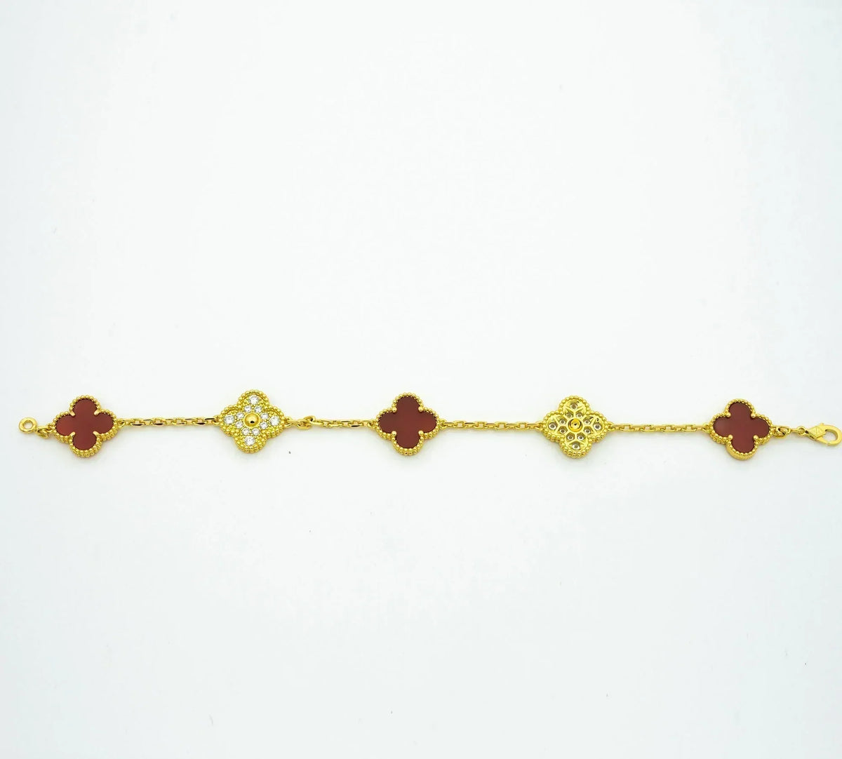 Clover 5 Motifs Carnelian Diamond Bracelet – LUX VERSE Luxury Designer Fashion Outlet