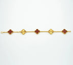 Clover  5 Motifs Carnelian Gold Bracelet – LUX VERSE Luxury Designer Fashion Outlet