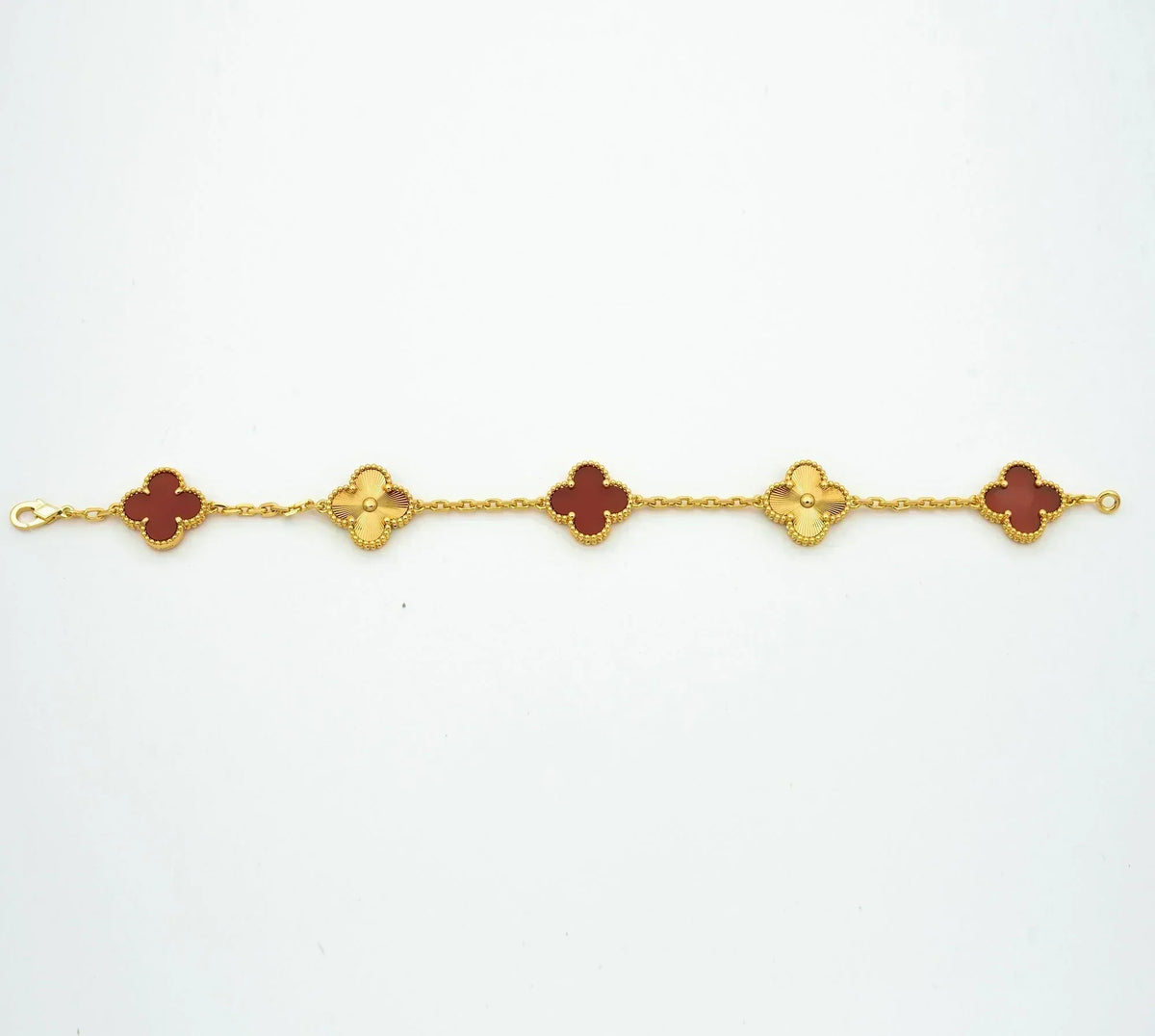 Clover  5 Motifs Carnelian Gold Bracelet – LUX VERSE Luxury Designer Fashion Outlet