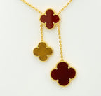 Clover Tiger Eye Carnelian Necklace 6 Motif – LUX VERSE Luxury Designer Fashion Outlet
