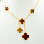 Clover Tiger Eye Carnelian Necklace 6 Motif – LUX VERSE Luxury Designer Fashion Outlet