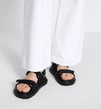 Cotton Black Sandal – the style features an anatomically shaped sole made with ultra-lightweight – LUX VERSE Luxury Designer Fashion Outlet