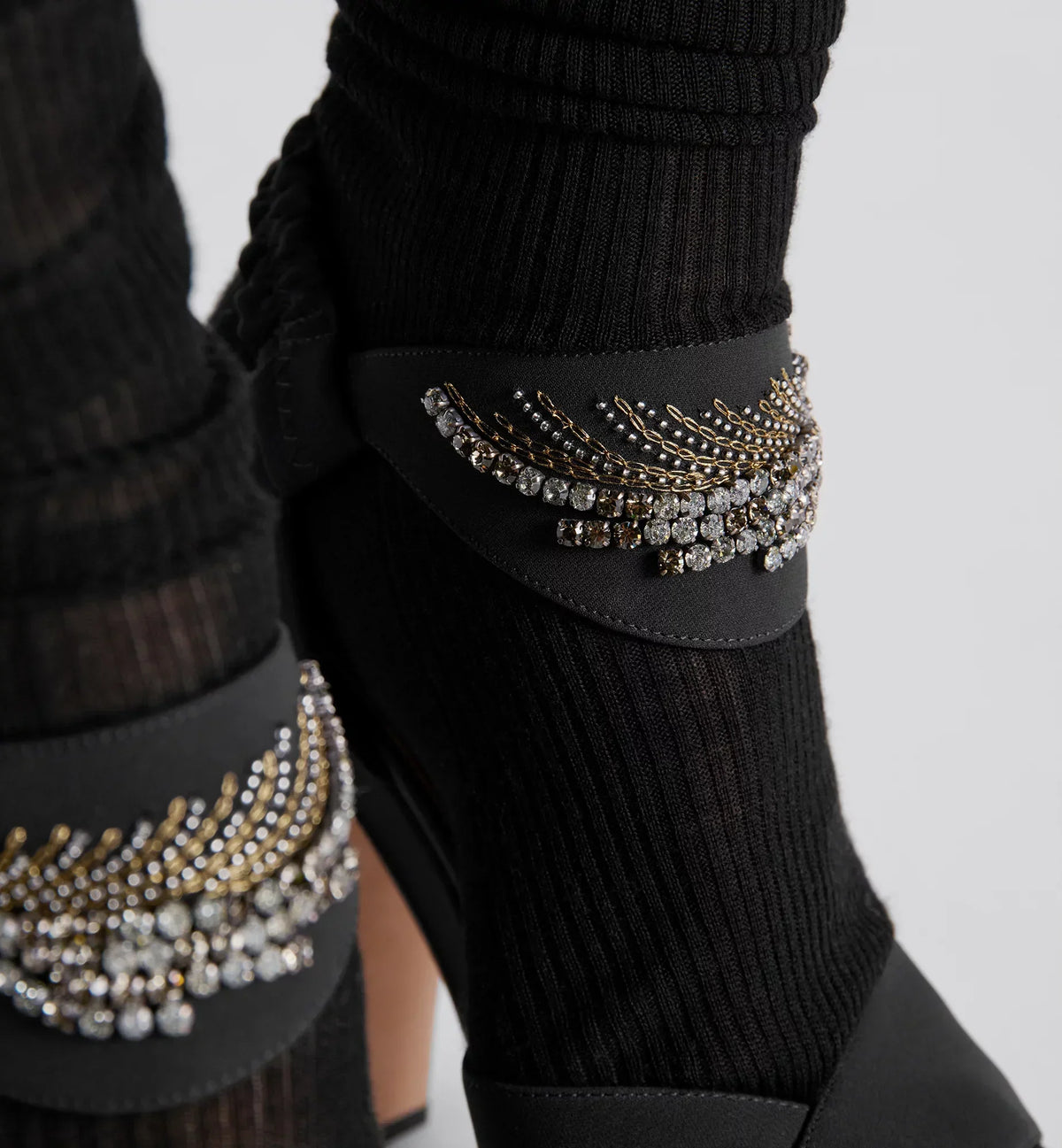 Muse Heeled Sandal Star Motif – crafted in black fabric, it is distinguished by a crossed effect on the front, while – LUX VERSE Luxury Designer Fashion Outlet
