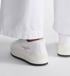 Walk'n'Platform Fringed Cotton Sneaker – the white cotton canvas upper is distinguished by fringed finishes and the Christian – LUX VERSE Luxury Designer Fashion Outlet