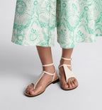 Sun Thong Sandal Calfskin – the asymmetric white calfskin upper is complemented by an adjustable buckled strap – LUX VERSE Luxury Designer Fashion Outlet