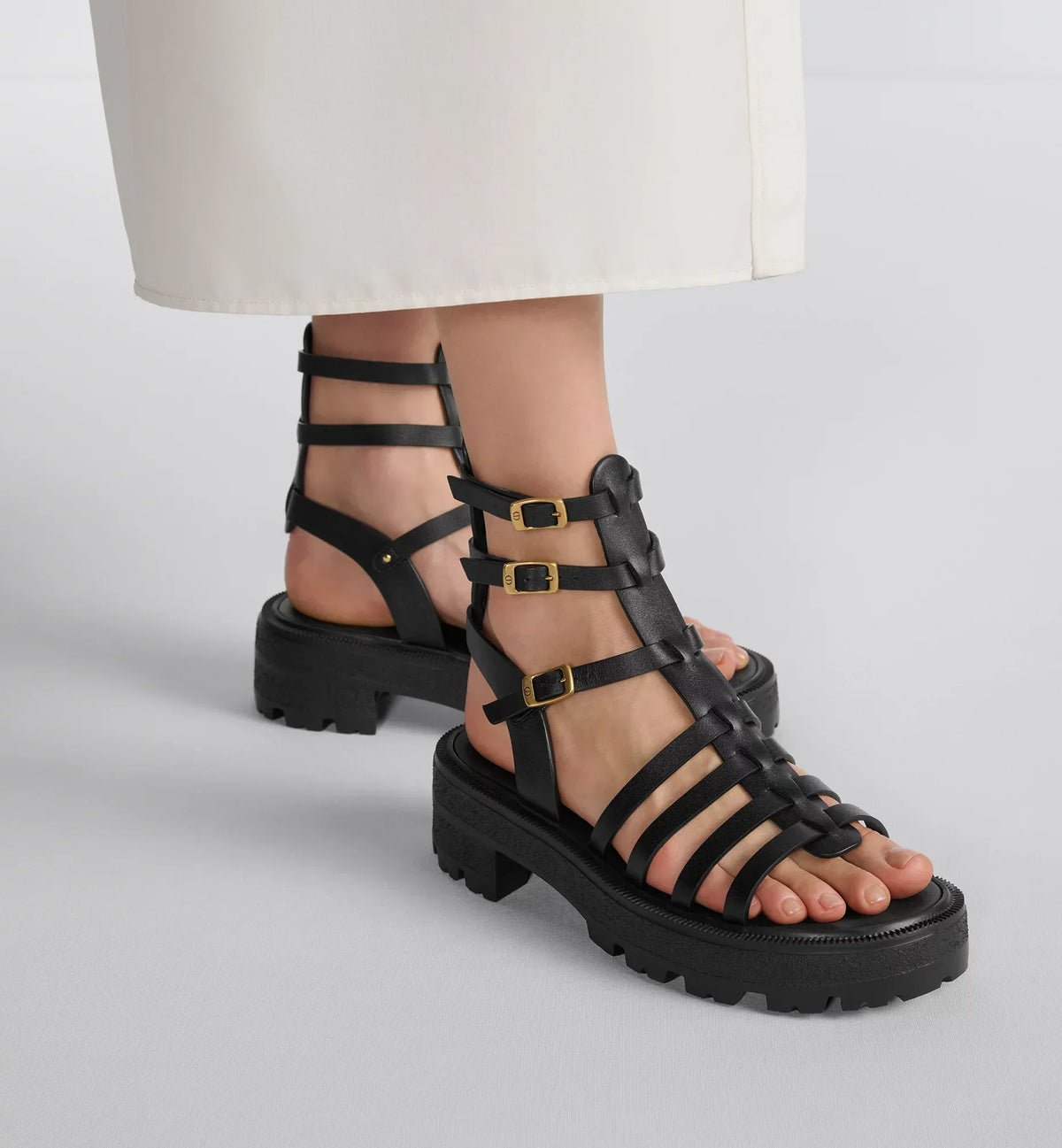 Bay Calfskin Platform Sandal – crafted in white calfskin, it showcases a series of buckled straps enhanced by – LUX VERSE Luxury Designer Fashion Outlet