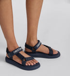 D-Wave modern Sandal – the adjustable self-fastening strap in deep blue technical fabric is enhanced by – LUX VERSE Luxury Designer Fashion Outlet