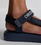 D-Wave modern Sandal – the adjustable self-fastening strap in deep blue technical fabric is enhanced by – LUX VERSE Luxury Designer Fashion Outlet