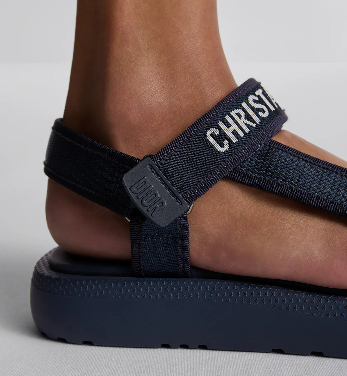 D-Wave modern Sandal – the adjustable self-fastening strap in deep blue technical fabric is enhanced by – LUX VERSE Luxury Designer Fashion Outlet