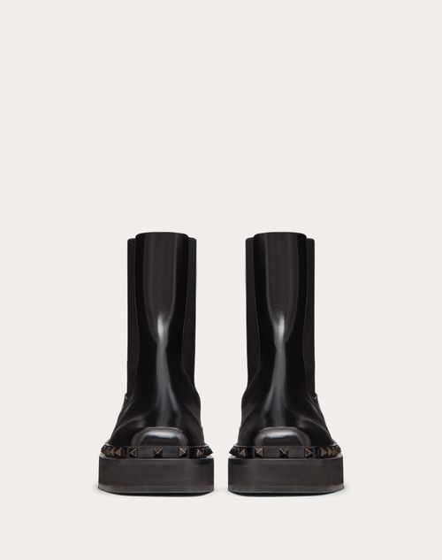M-way Rockstud Beatle in Calfskin with Tone-on-tone Studs 50 Mm – rockstud M-Way Beatle boot in calfskin- Welt with tone-on-tone stud detail – LUX VERSE Luxury Designer Fashion Outlet