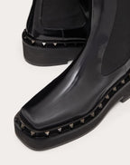 M-way Rockstud Beatle in Calfskin with Tone-on-tone Studs 50 Mm – 1.2 in. platform- Shaft height: 19 cm / 7.5 in., Italian size 37 – LUX VERSE Luxury Designer Fashion Outlet