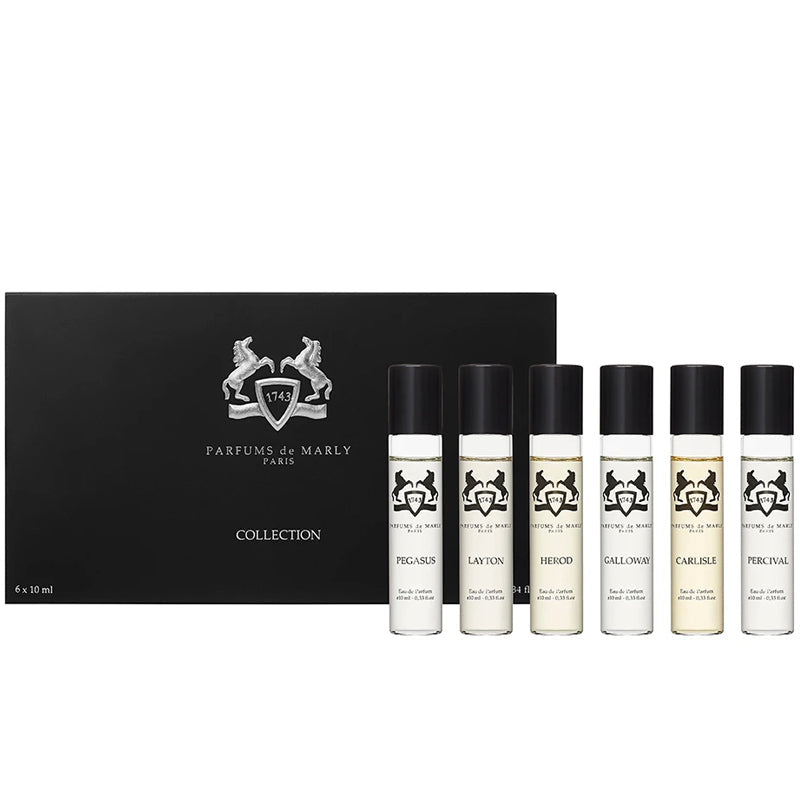 Parfums de Marly Masculine Discovery Collection – discovery set include: (6x10ml) Pegasus, Galloway, Herod, Percival, Layton and – LUX VERSE Luxury Designer Fashion Outlet