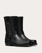 Rockstud Calfskin Biker Ankle Boot 40mm – 40mm/1.6"- Shaft height: 21cm/8.3"; Italian size 37 – LUX VERSE Luxury Designer Fashion Outlet