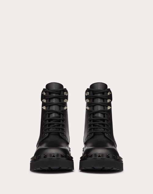 Rockstud Calfskin Combat Boot with Matching Studs 50mm – rockstud combat boot in calfskin- Welt with tone-on-tone studs detail – LUX VERSE Luxury Designer Fashion Outlet