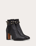 Rockstud Grainy Calfskin Ankle Boot 80 Mm – lug sole- Heel height 80 mm/3.15– LUX VERSE Luxury Designer Fashion Outlet