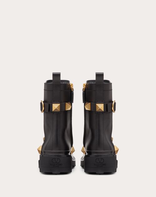 Roman Stud Calfskin Combat Boot 40mm – mm / 0.7x0.7 in. with an antique-brass finish- Rubber sole with personalized – LUX VERSE Luxury Designer Fashion Outlet