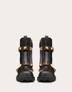 Roman Stud Calfskin Combat Boot 40mm – roman Stud combat boot in calfskin with straps embellished with maxi studs – LUX VERSE Luxury Designer Fashion Outlet
