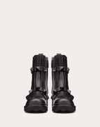 Roman Stud Calfskin Combat Boot with Tonal Studs 40mm – roman Stud combat boot in calfskin with straps embellished with maxi studs – LUX VERSE Luxury Designer Fashion Outlet