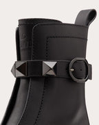 Roman Stud Calfskin Combat Boot with Tonal Studs 40mm – mm/ 0.7x0.7 in. tone-on-tone maxi studs- Rubber sole with personalized – LUX VERSE Luxury Designer Fashion Outlet
