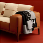 Avalon Classic Throw Blanket – refined and stylized by the design studio, it became the Drapeau design, – LUX VERSE Luxury Designer Fashion Outlet