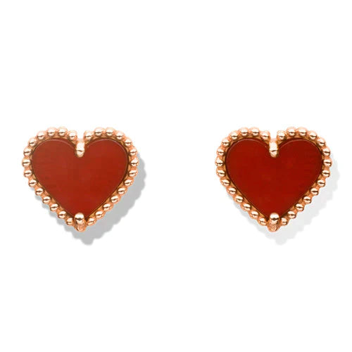 Heart Carnelian Stud Earrings – LUX VERSE Luxury Designer Fashion Outlet