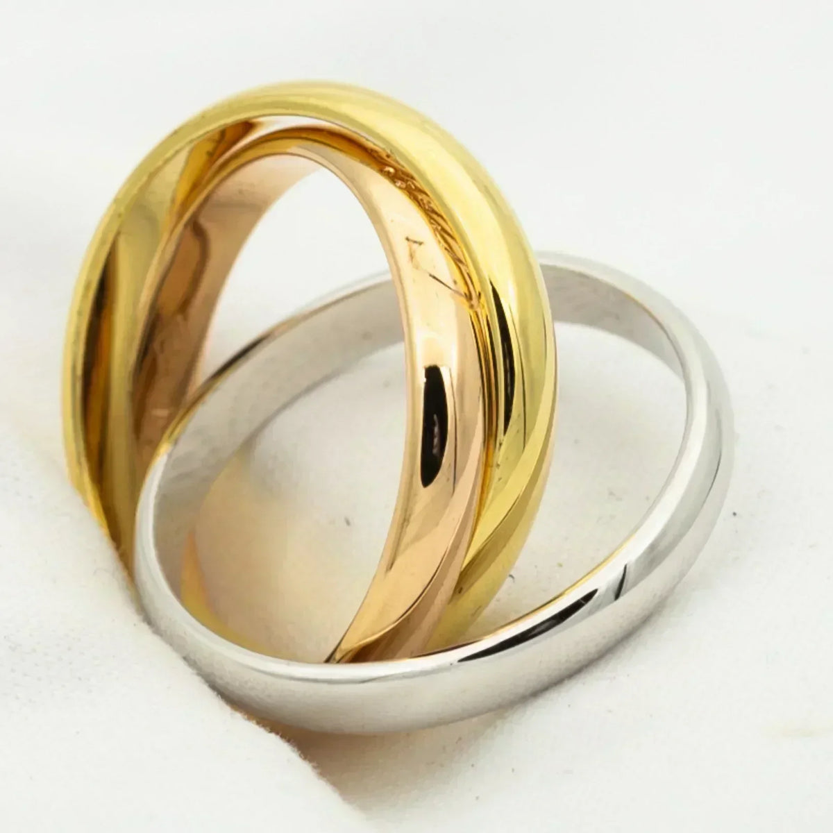 Trinity Ring Gold Rose Gold Silver – LUX VERSE Luxury Designer Fashion Outlet