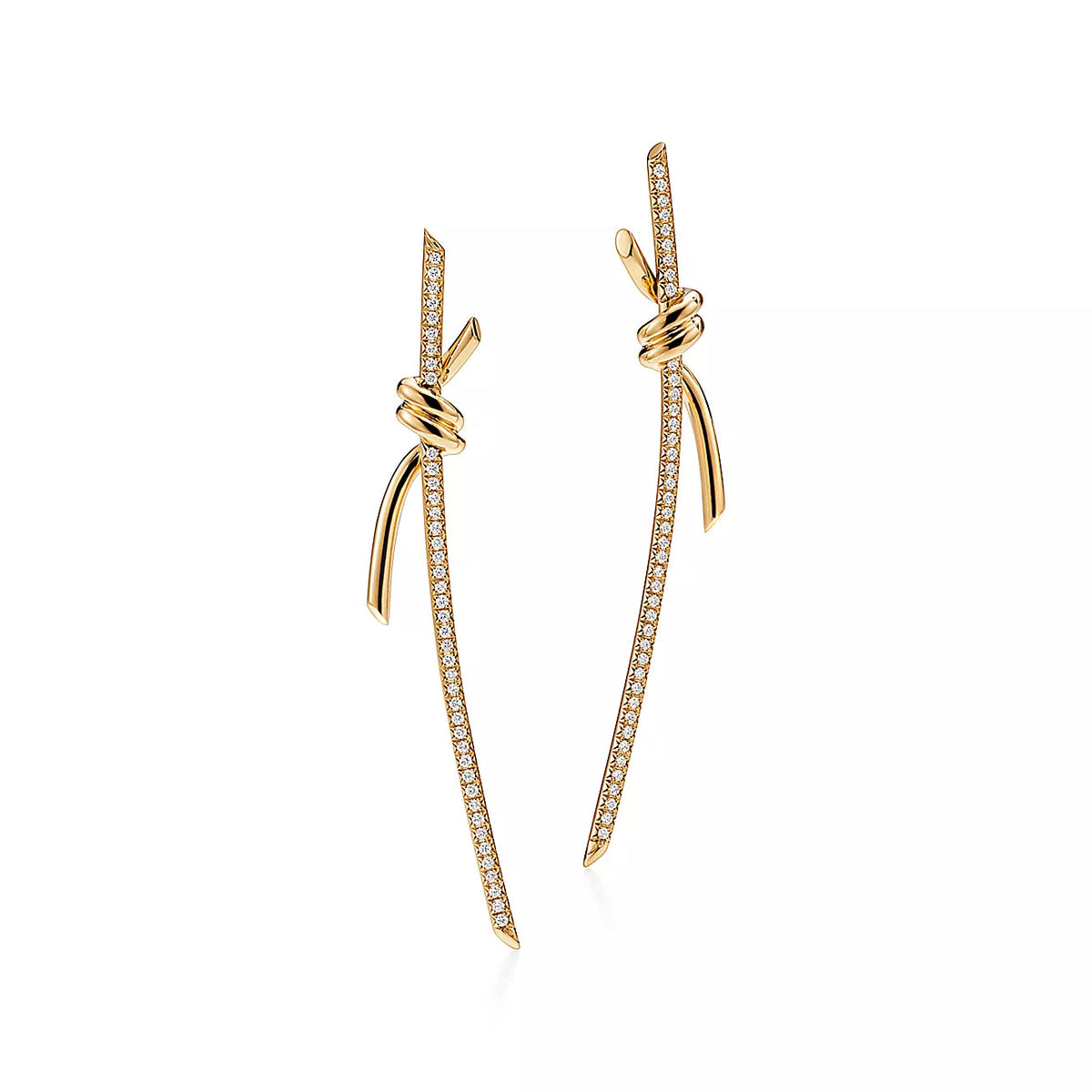 Knot Drop Earrings in Gold with Diamonds – LUX VERSE Luxury Designer Fashion Outlet