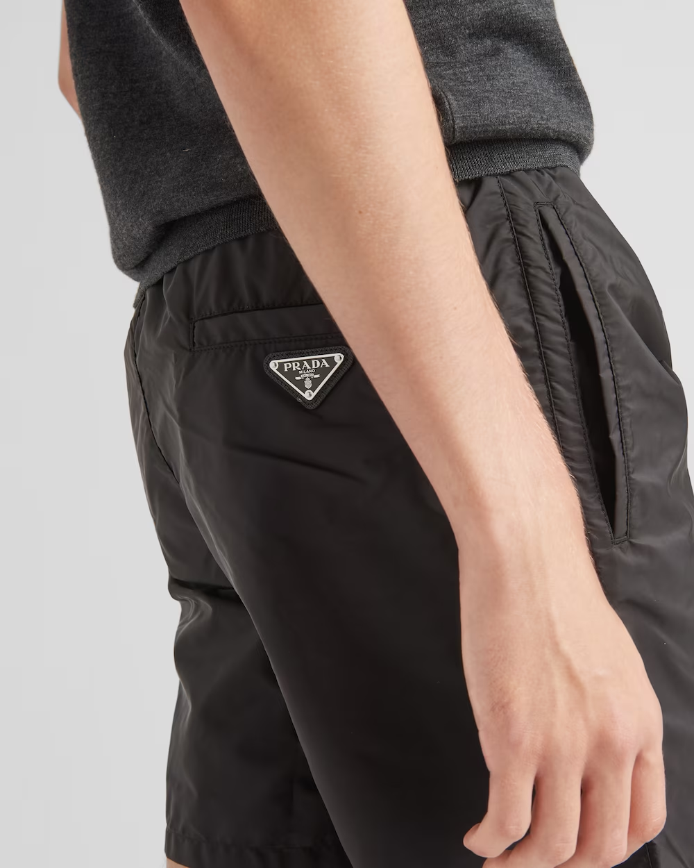 Re-Nylon swim trunks – made of innovative Re-Nylon, these swim trunks stand out for their sporty design – LUX VERSE Luxury Designer Fashion Outlet